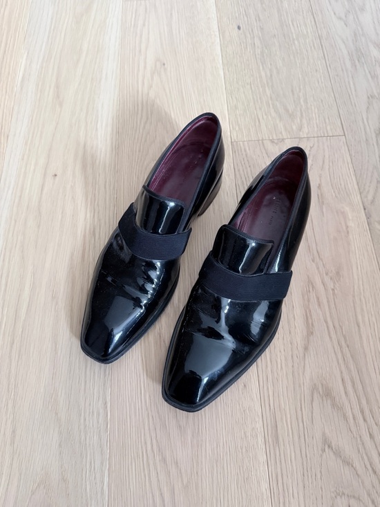 Celine Shoes - Celine Black Patent Leather Slip-On Loafers